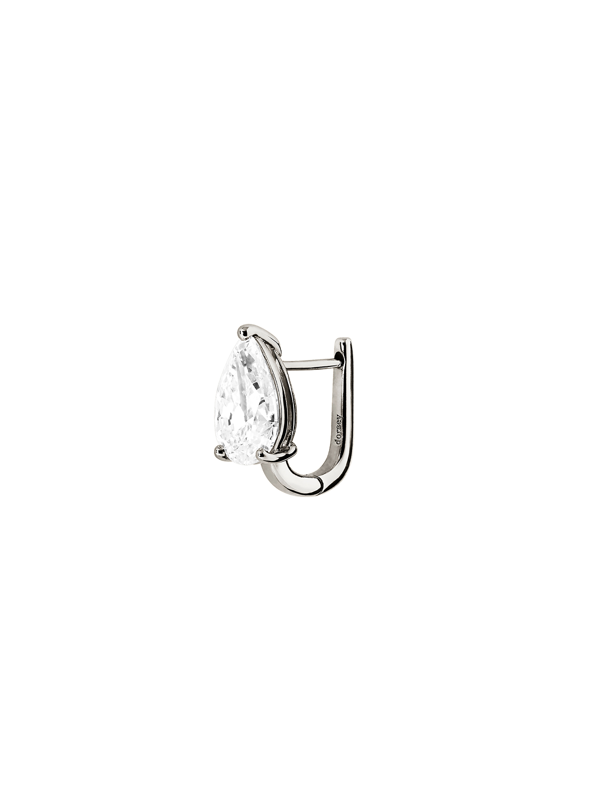 14K OVERSIZED PEAR-CUT HUGGIE EARRING IN LAB DIAMOND