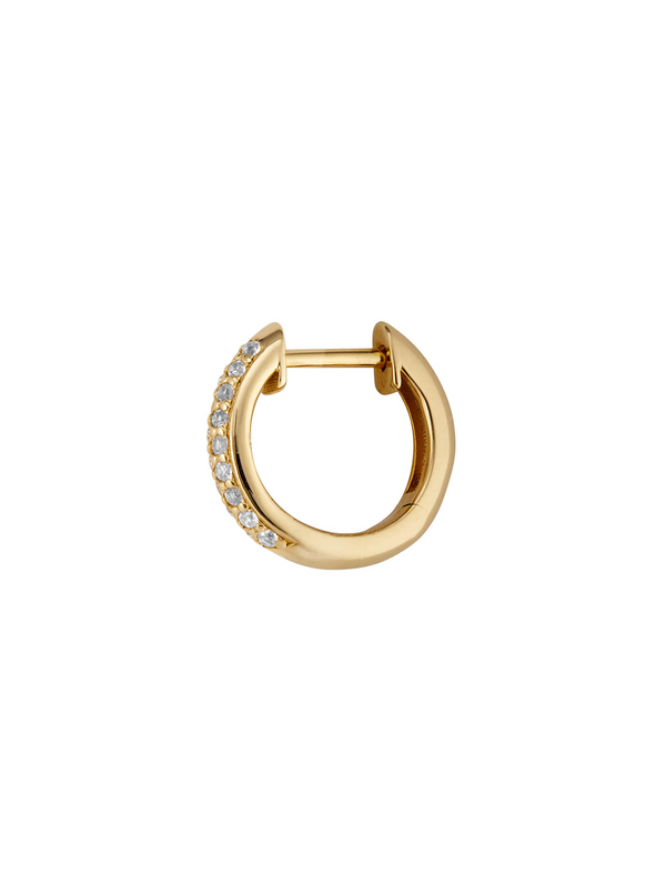 PAVÉ DOUBLE ROW DIAMOND HOOP, YELLOW GOLD