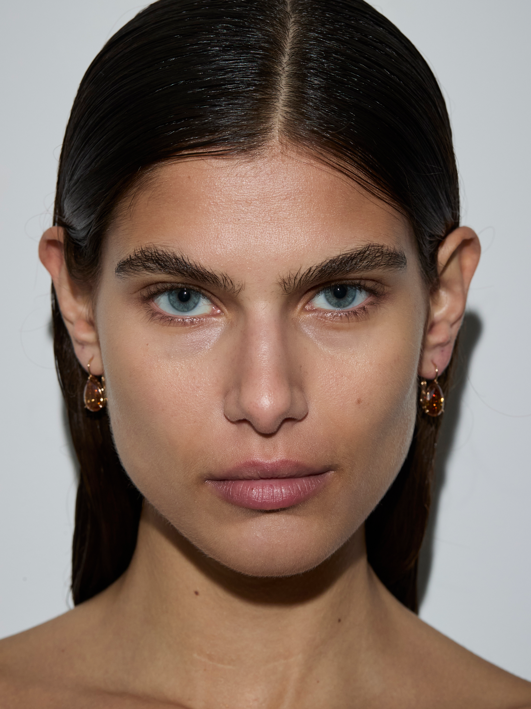14K ALIENOR PEAR-CUT EARRINGS IN AMBER LAB DIAMOND, 14K YELLOW GOLD