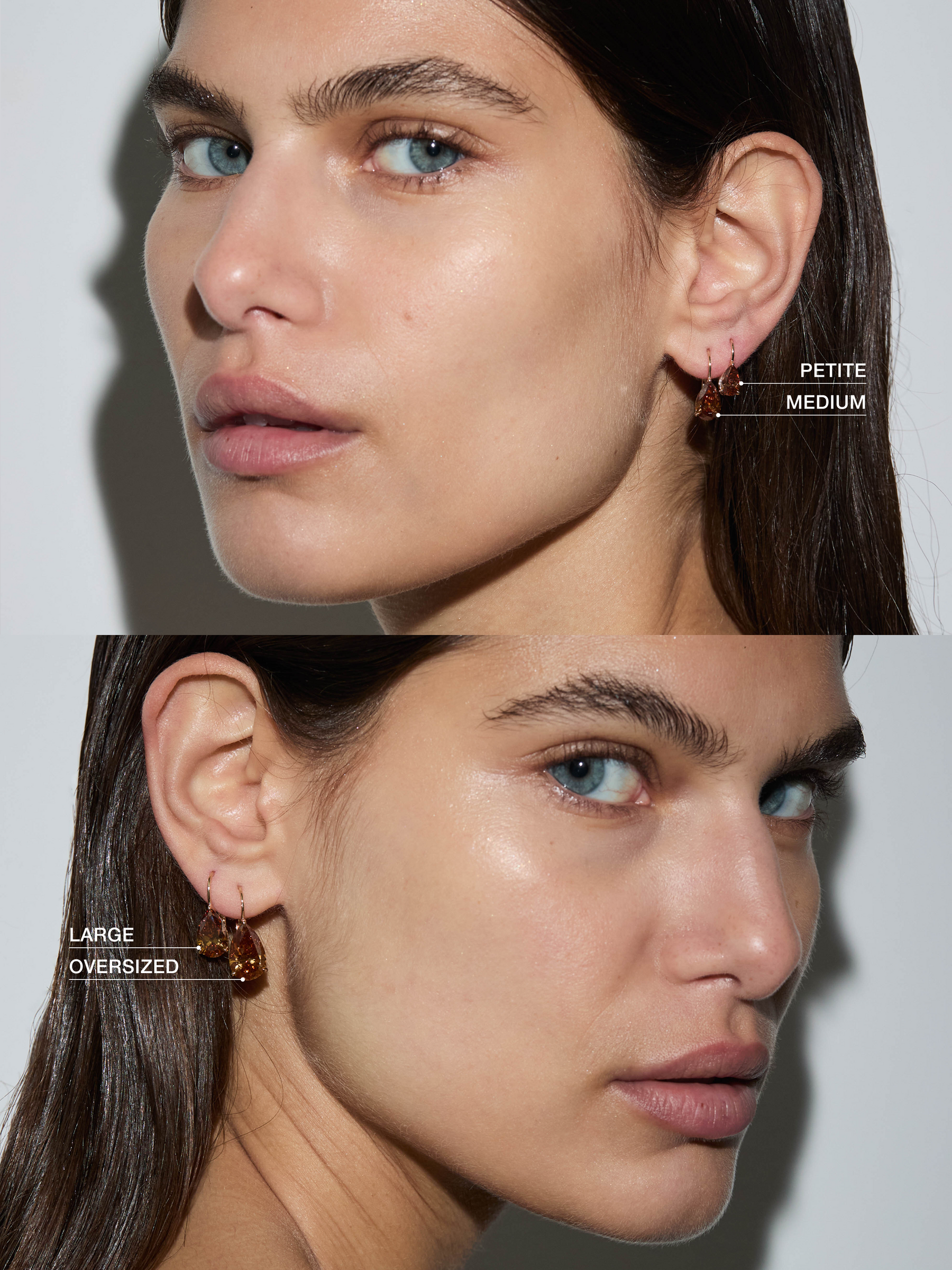 14K ALIENOR PEAR-CUT EARRINGS IN AMBER LAB DIAMOND, 14K YELLOW GOLD