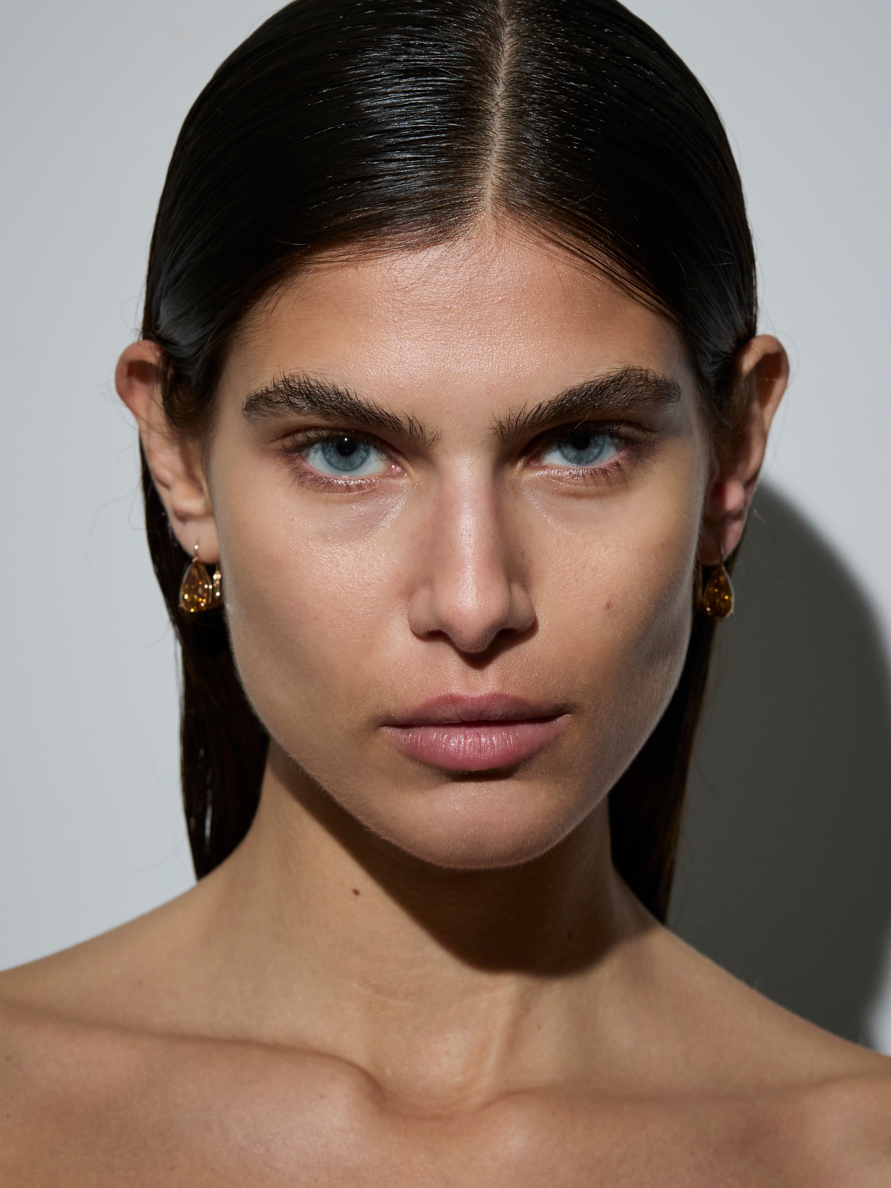 14K ALIENOR PEAR-CUT EARRINGS IN CHAMPAGNE LAB DIAMOND, 14K YELLOW GOLD