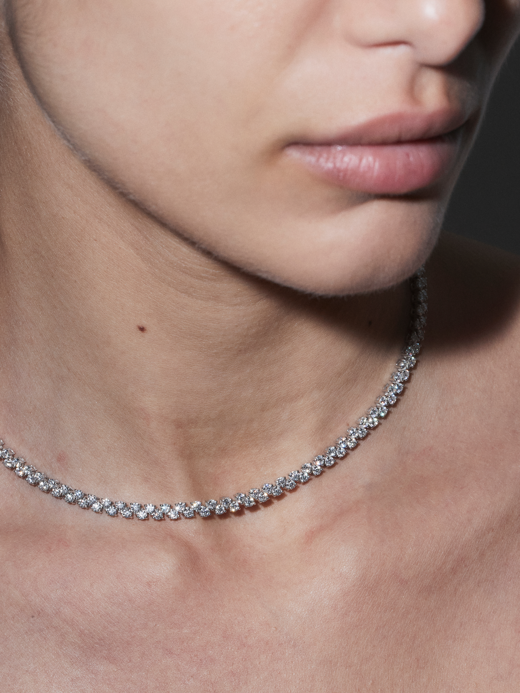ROMY RIVIÈRE NECKLACE IN MOISSANITE, STERLING SILVER