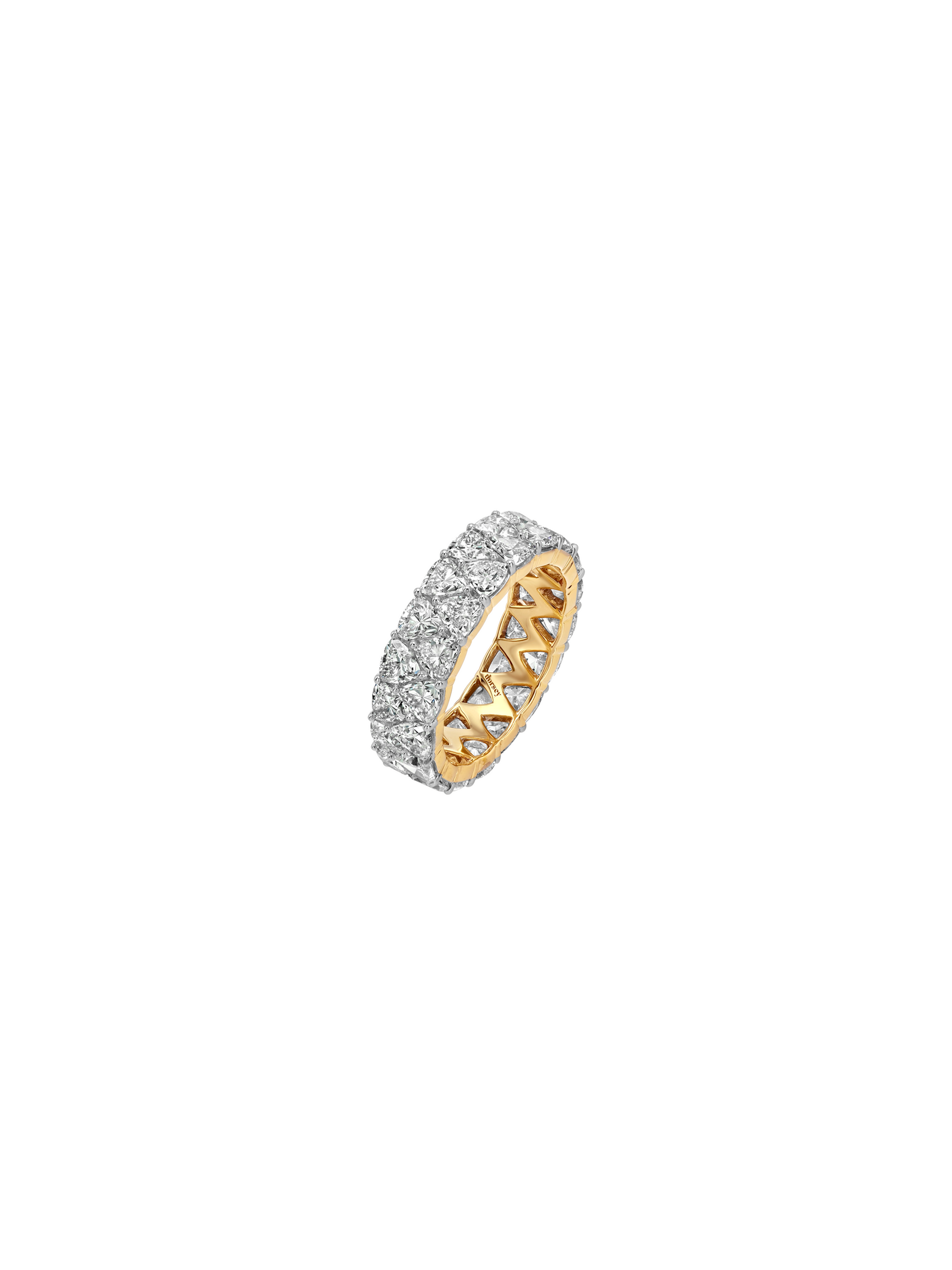 14K STACKED TRILLION ETERNITY BAND IN LAB DIAMOND, 14K YELLOW GOLD