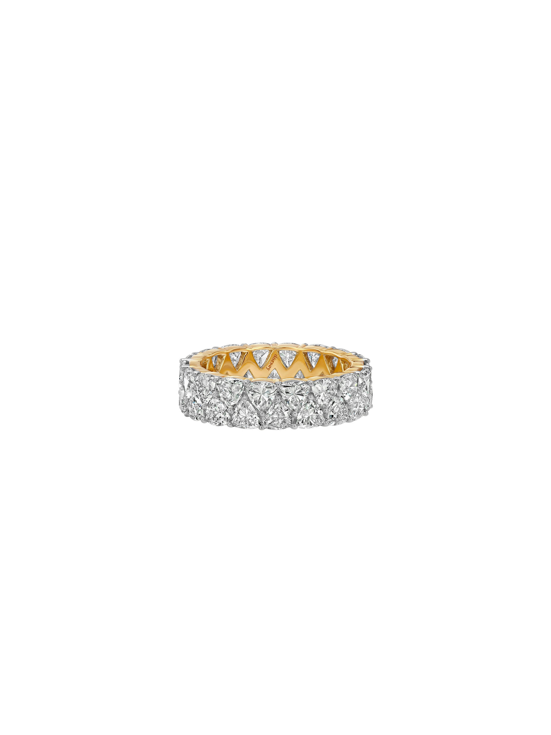 14K STACKED TRILLION ETERNITY BAND IN LAB DIAMOND, 14K YELLOW GOLD