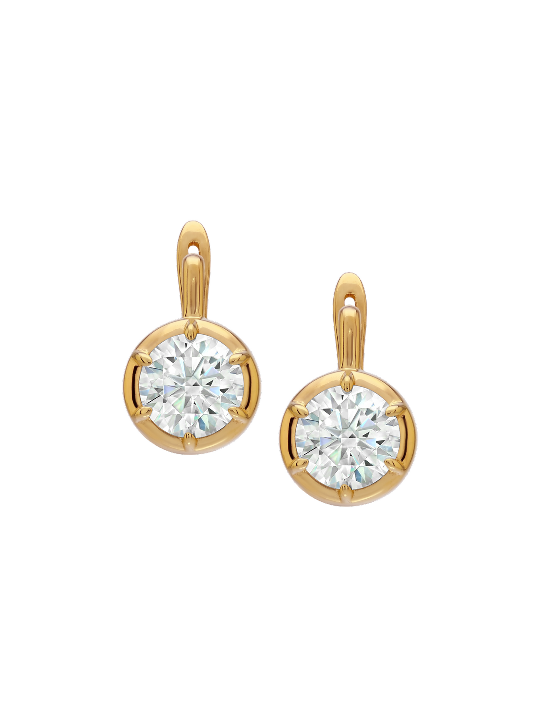 MAXWELL EARRINGS IN MOISSANITE, 18K GOLD VERMEIL