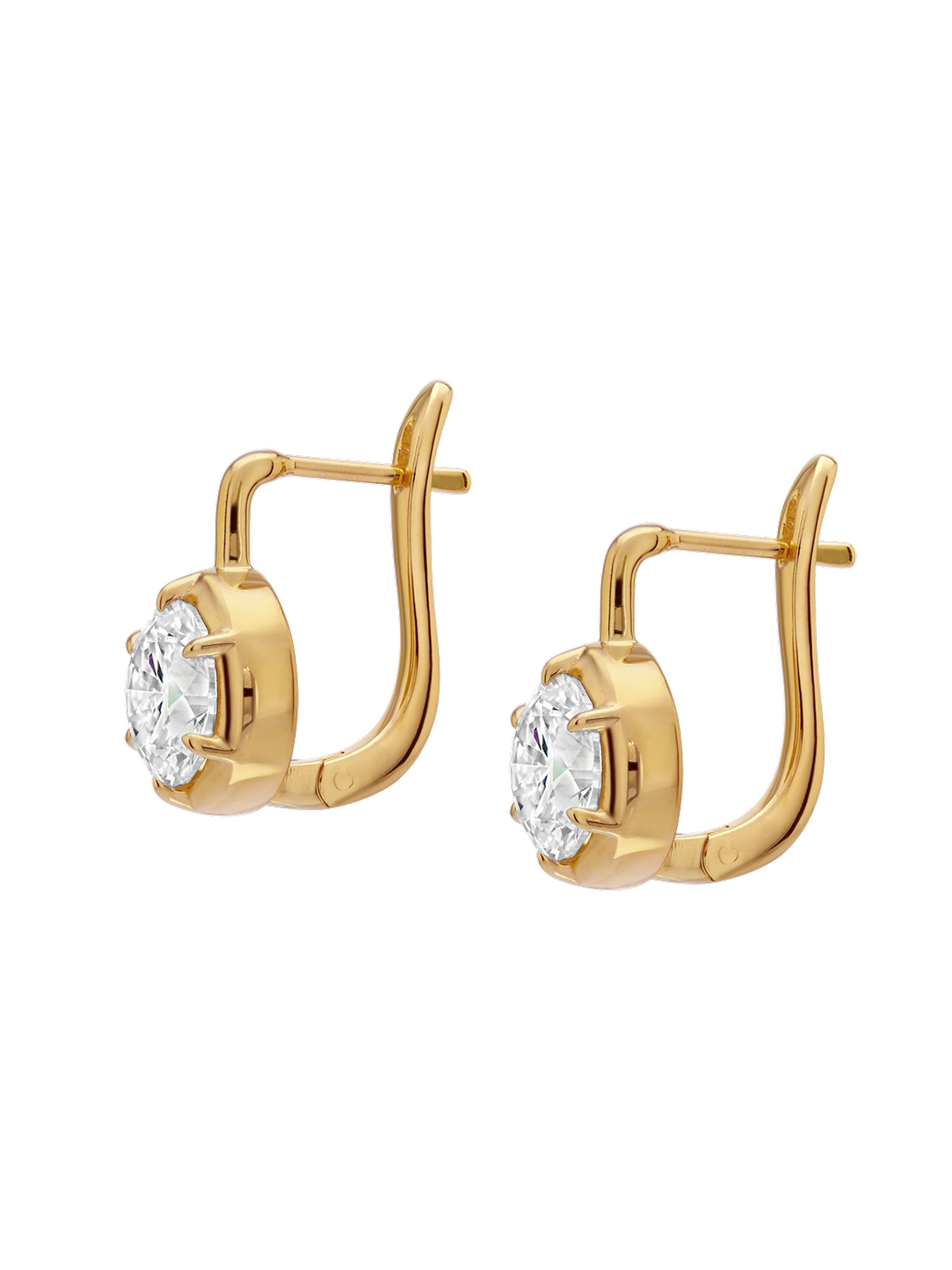 MAXWELL EARRINGS IN MOISSANITE, 18K GOLD VERMEIL