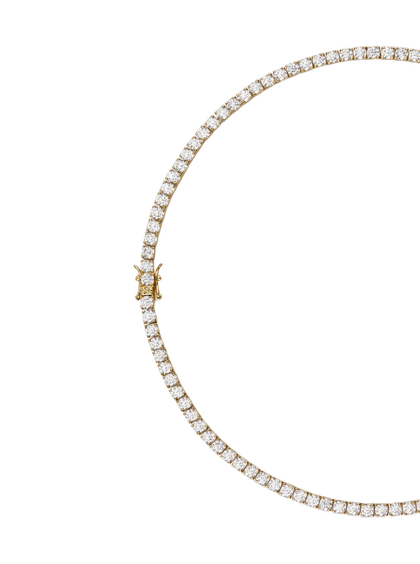 KATE ROUND CUT, LAB-GROWN WHITE SAPPHIRE GOLD RIVIÈRE NECKLACE