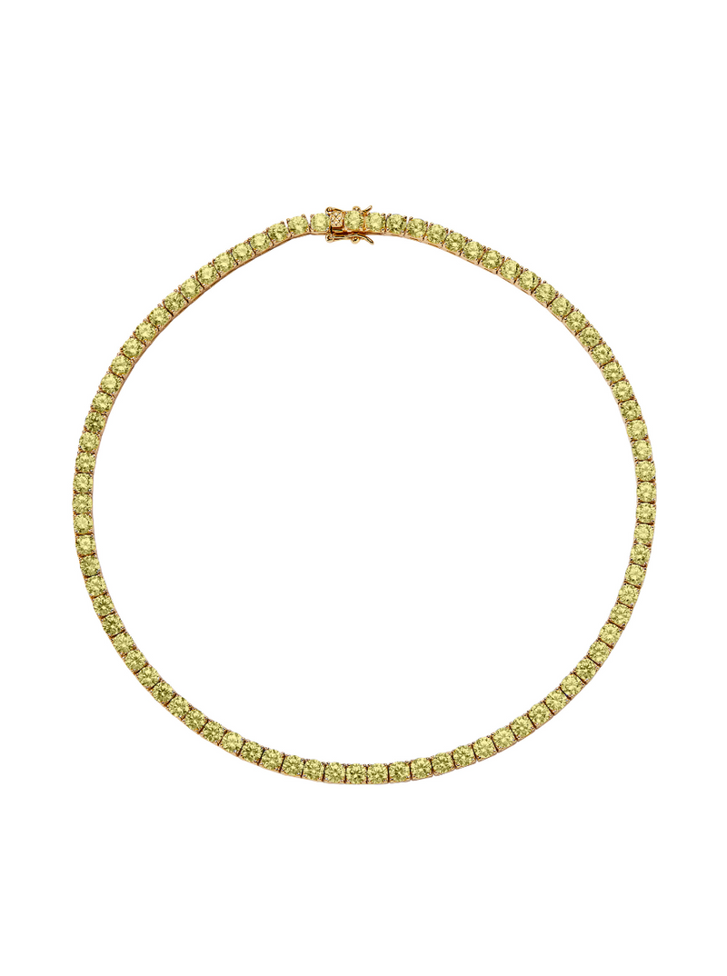 CUSTOM KATE 4.5MM ROUND CUT, LAB-GROWN CANARY YELLOW SAPPHIRE RIVIÈRE  NECKLACE