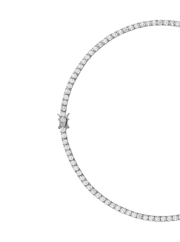 KATE ROUND CUT, LAB-GROWN WHITE SAPPHIRE SILVER RIVIÈRE NECKLACE