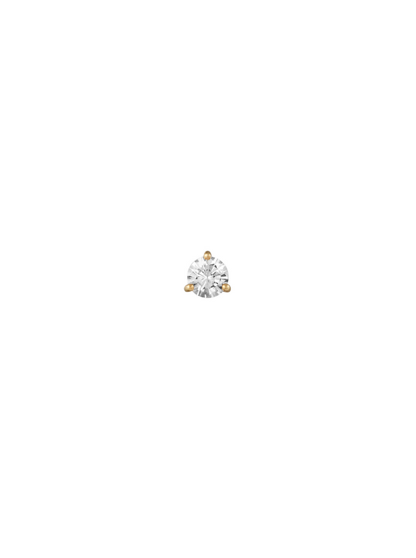 PARADIS SOLITAIRE ROUND CUT, LAB WHITE SAPPHIRE STUD, GOLD
