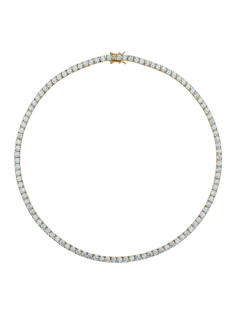 CUSTOM KATE ROUND CUT, LAB-GROWN LIGHT BLUE SPINEL RIVIÈRE NECKLACE