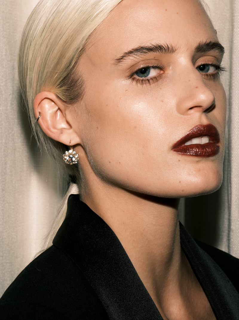 Gwen, Lab-Grown White Sapphire Silver Drop Earrings
