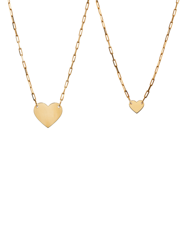 LARGE HEART ID NECKLACE, GOLD