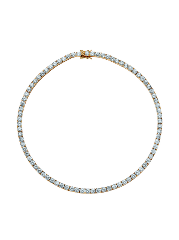 CUSTOM KATE 4.5MM ROUND CUT, LAB-GROWN LIGHT BLUE SPINEL RIVIÈRE  NECKLACE