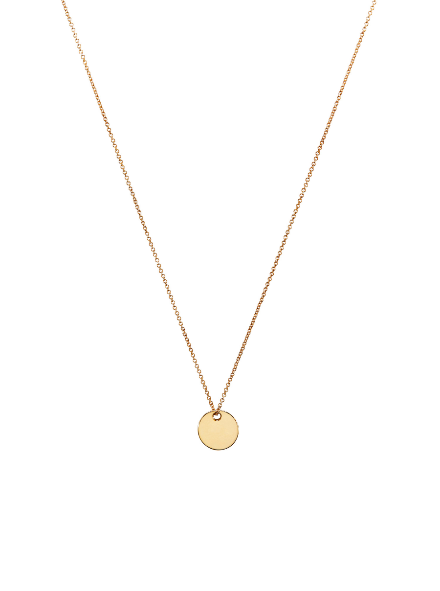 SMALL DISC ID NECKLACE, GOLD