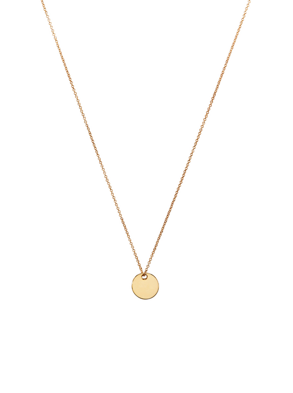 SMALL DISC ID NECKLACE, GOLD
