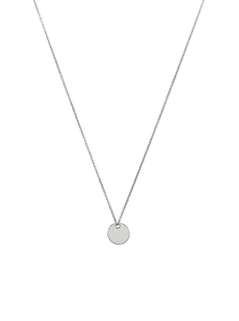 SMALL DISC ID NECKLACE, SILVER