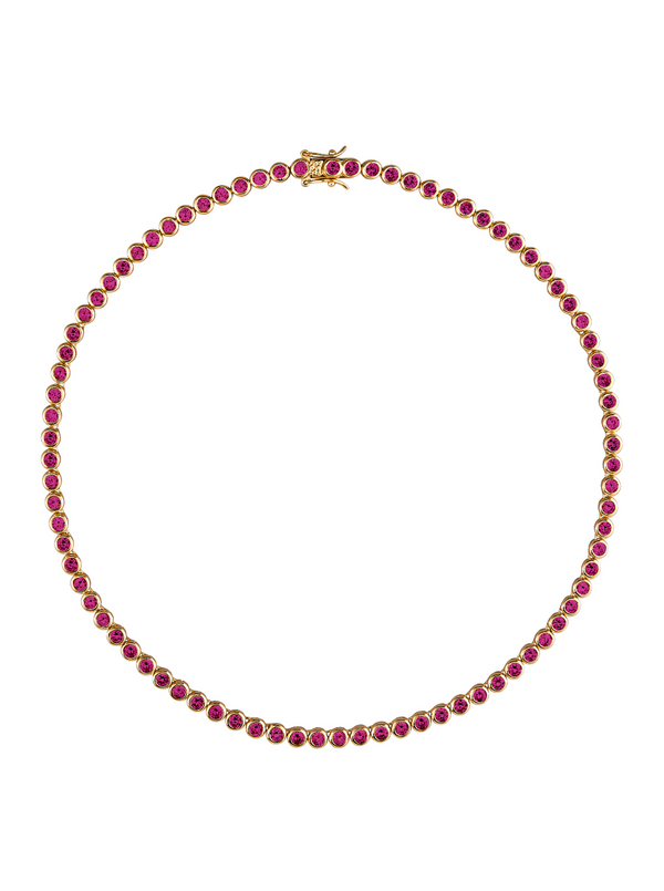 CUSTOM JAMES BEZEL, LAB-GROWN RED SAPPHIRE RIVIÈRE NECKLACE