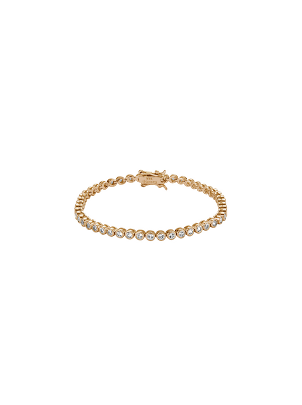 JAMES BEZEL 2.5MM, LAB-GROWN WHITE SAPPHIRE GOLD RIVIÈRE BRACELET