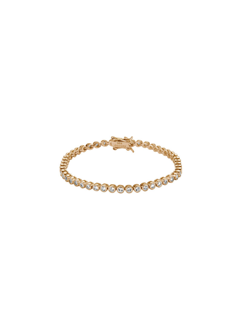 JAMES BEZEL 2.5MM, LAB-GROWN WHITE SAPPHIRE GOLD RIVIÈRE BRACELET