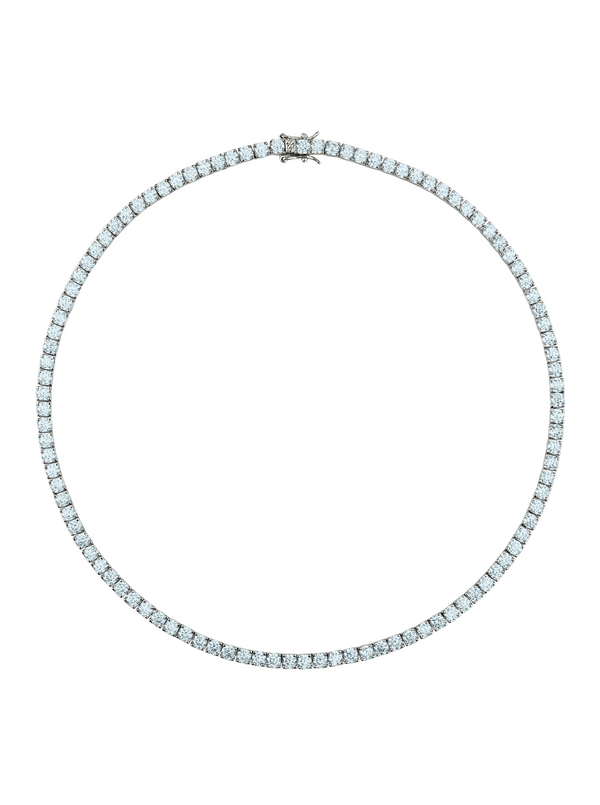 CUSTOM KATE ROUND CUT, LAB-GROWN LIGHT BLUE SPINEL RIVIÈRE NECKLACE