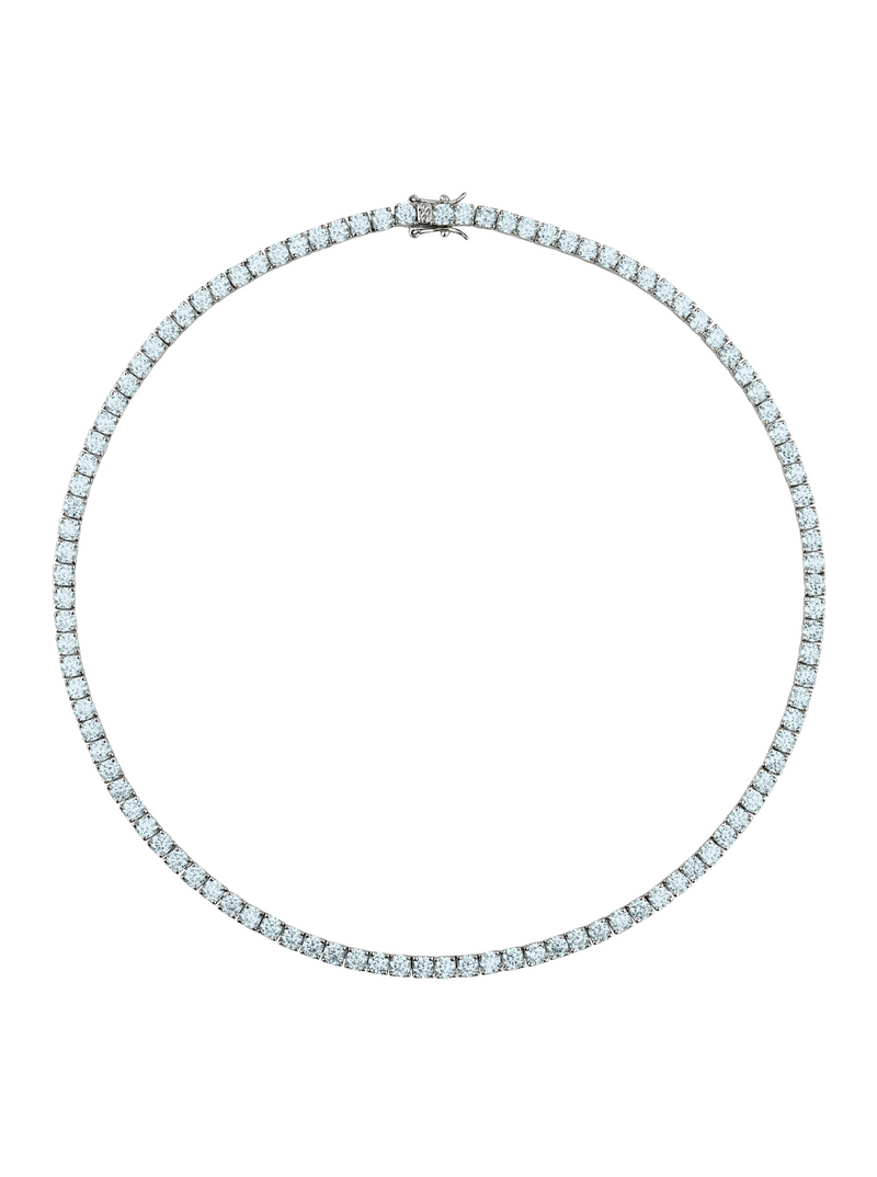 CUSTOM KATE ROUND CUT, LAB-GROWN LIGHT BLUE SPINEL RIVIÈRE NECKLACE