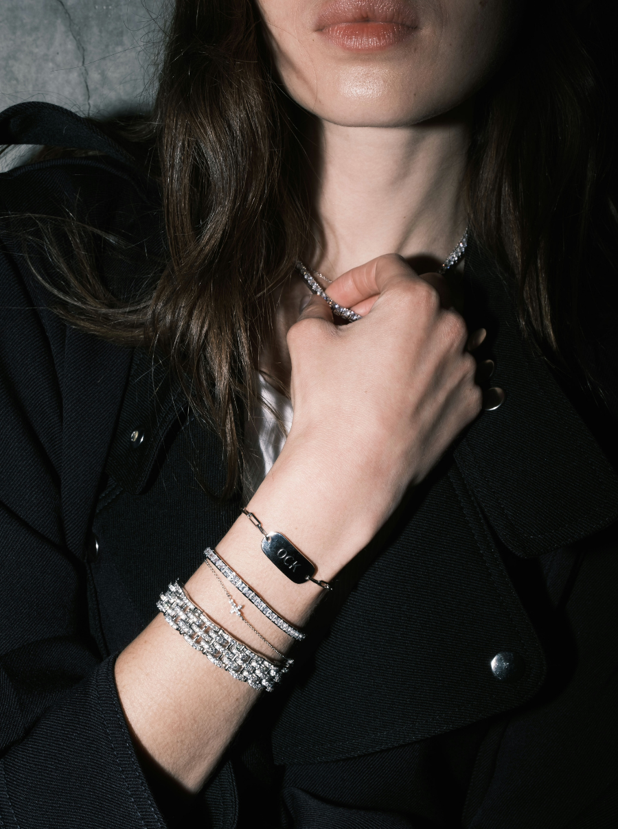 LARGE BAR ID BRACELET, SILVER