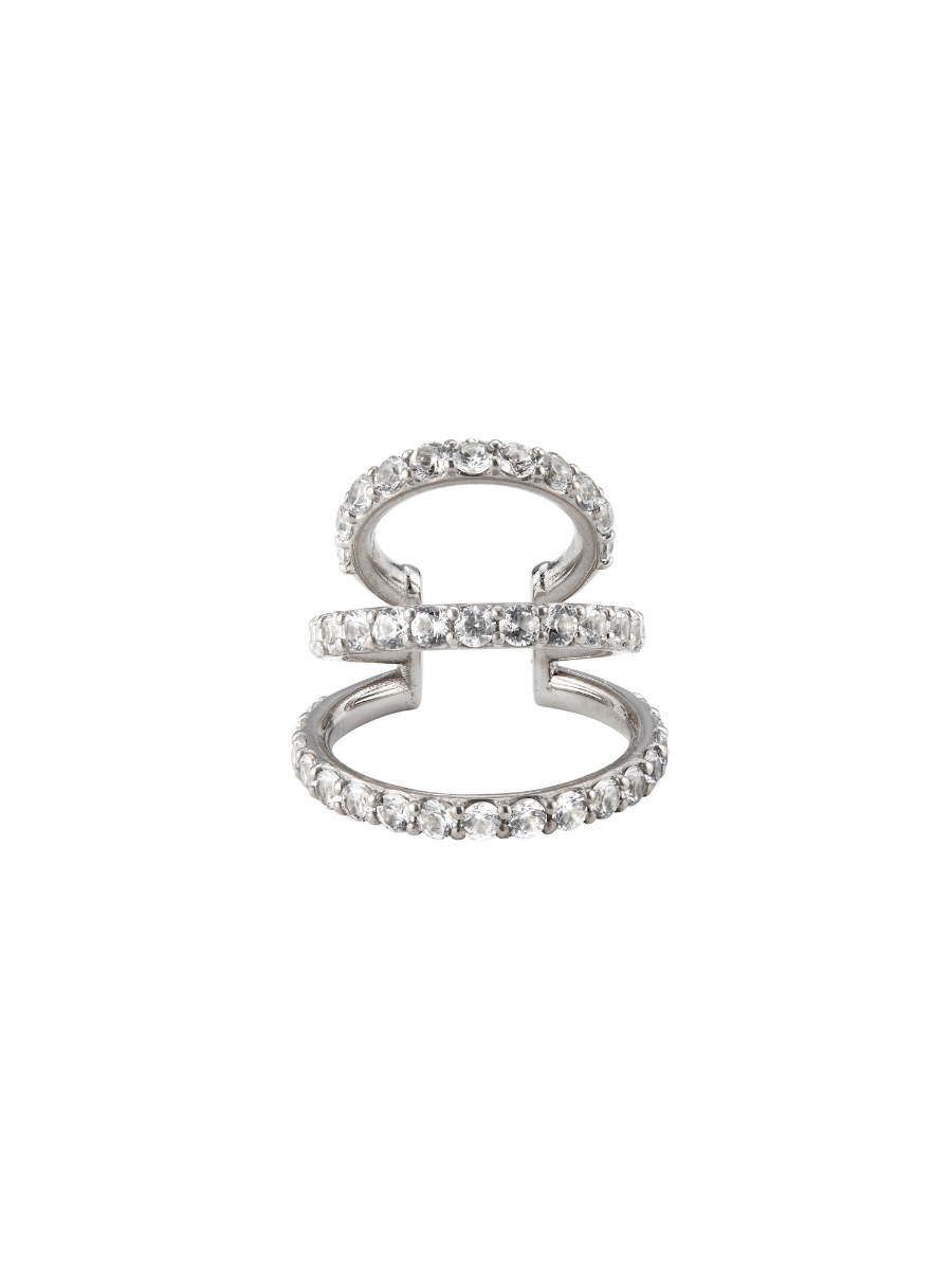 Pavé Triple Ear Cuff, Silver