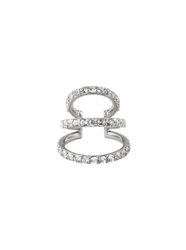 Pavé Triple Ear Cuff, Silver