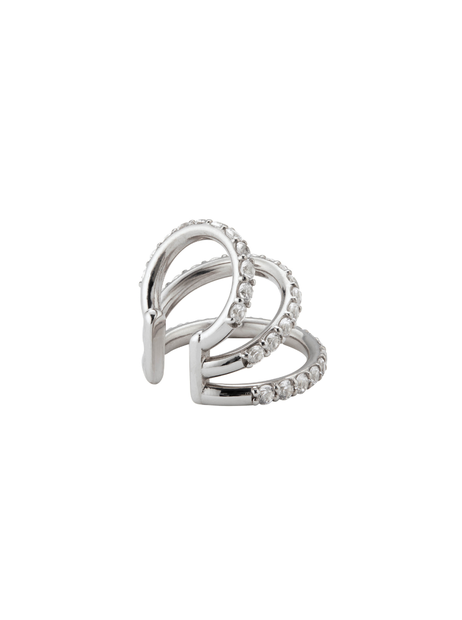 Pavé Triple Ear Cuff, Silver