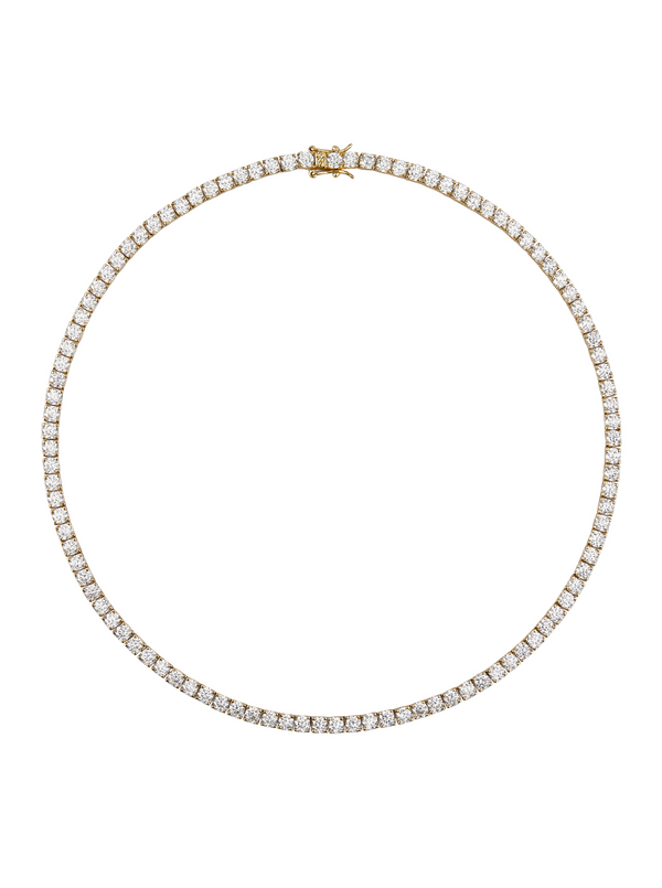 KATE ROUND CUT, LAB-GROWN WHITE SAPPHIRE GOLD RIVIÈRE NECKLACE