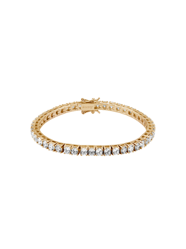 KATE 3.75MM ROUND CUT, LAB-GROWN WHITE SAPPHIRE GOLD RIVIÈRE BRACELET