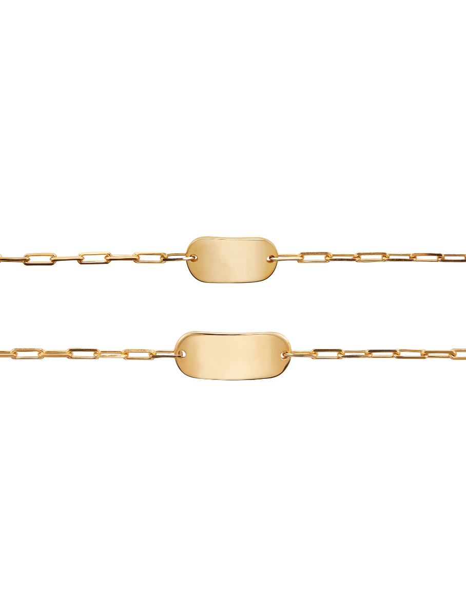 LARGE BAR ID BRACELET, GOLD