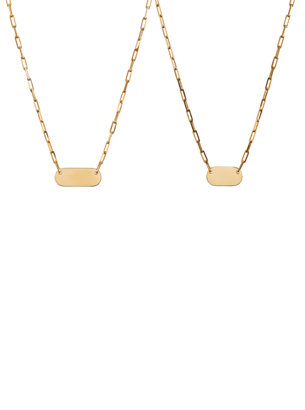 SMALL BAR ID NECKLACE, GOLD