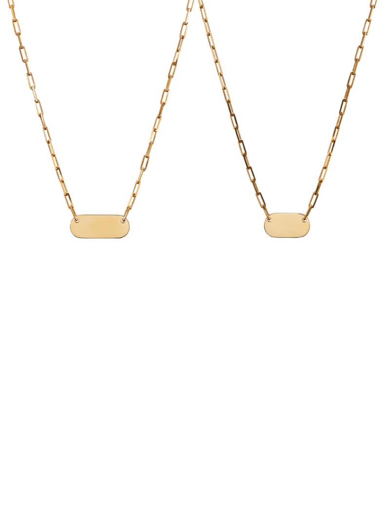 LARGE BAR ID NECKLACE, GOLD