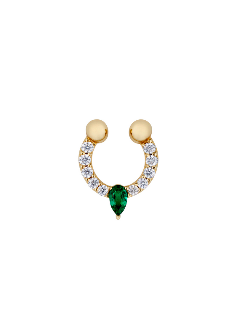 Green Center Gold Nose Pin – PalsaniJewels.com