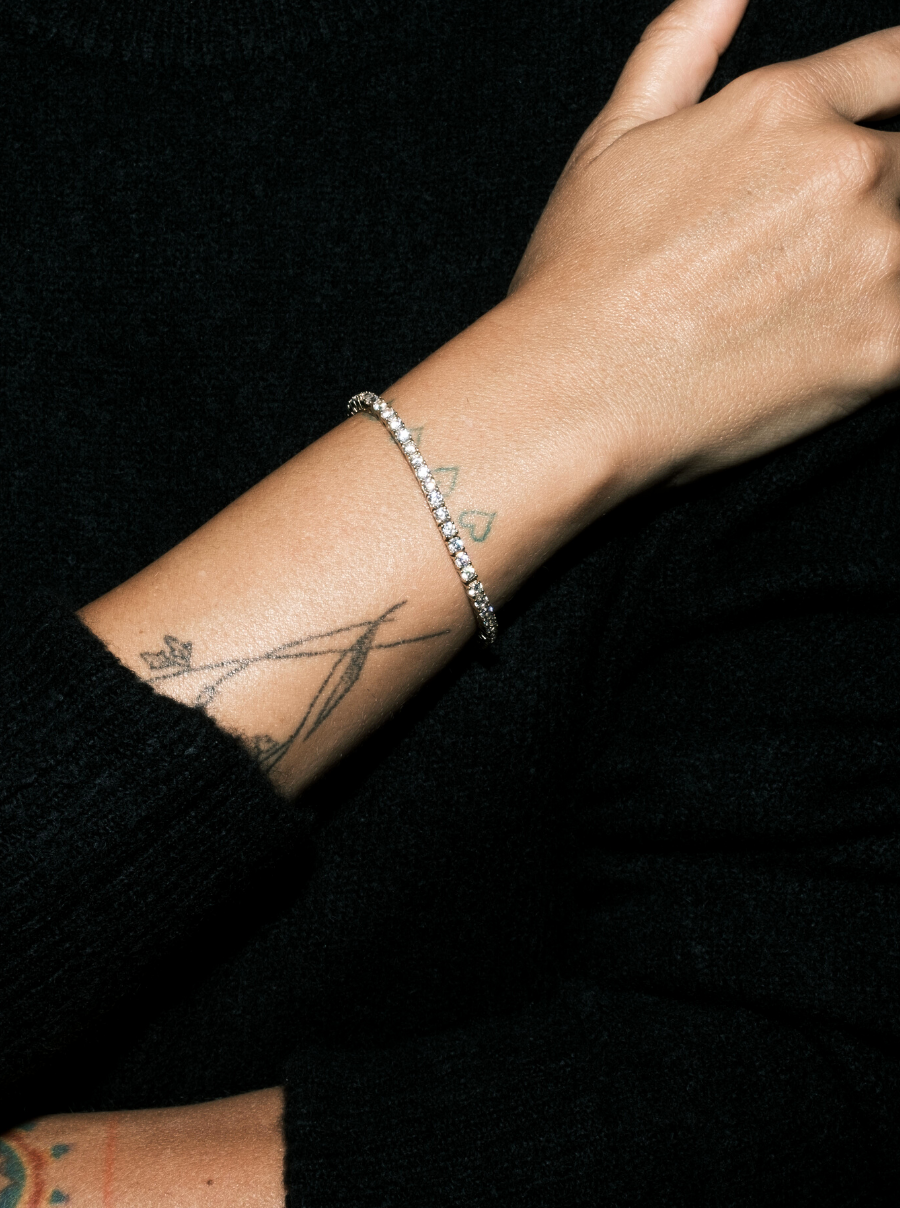 KATE RIVIÈRE BRACELET IN 3MM LAB WHITE SAPPHIRE, STERLING SILVER