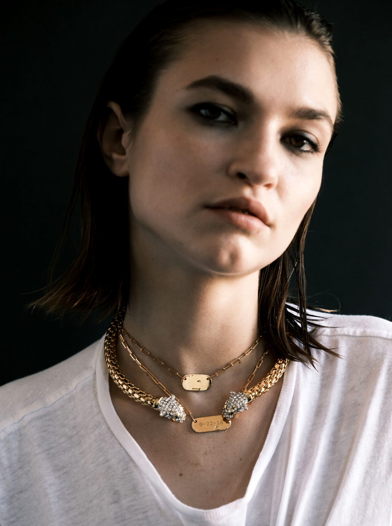 LARGE BAR ID NECKLACE, GOLD