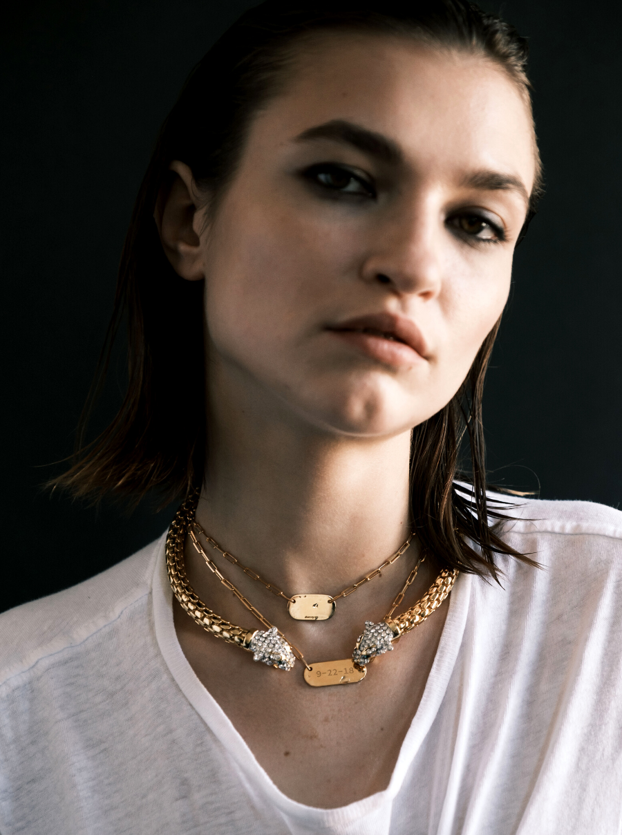 SMALL BAR ID NECKLACE, GOLD