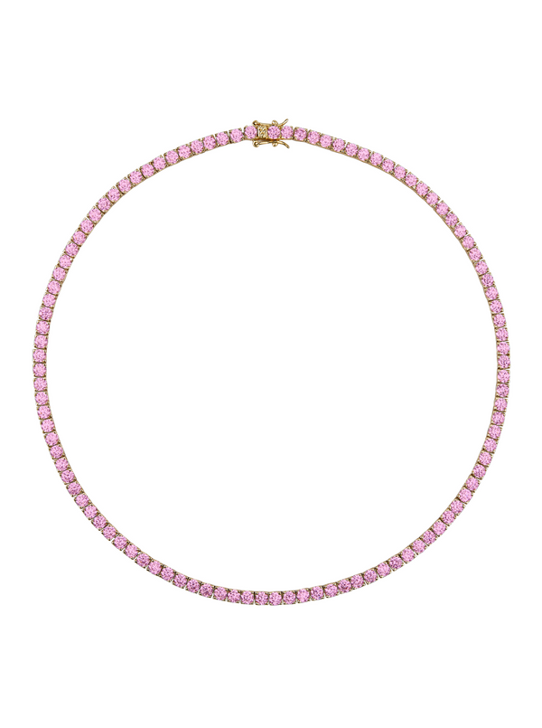 CUSTOM KATE ROUND CUT, LAB-GROWN LIGHT PINK SAPPHIRE RIVIÈRE NECKLACE